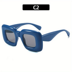 Square Frame Sunglasses Y2K Block Photo Prop Glasses