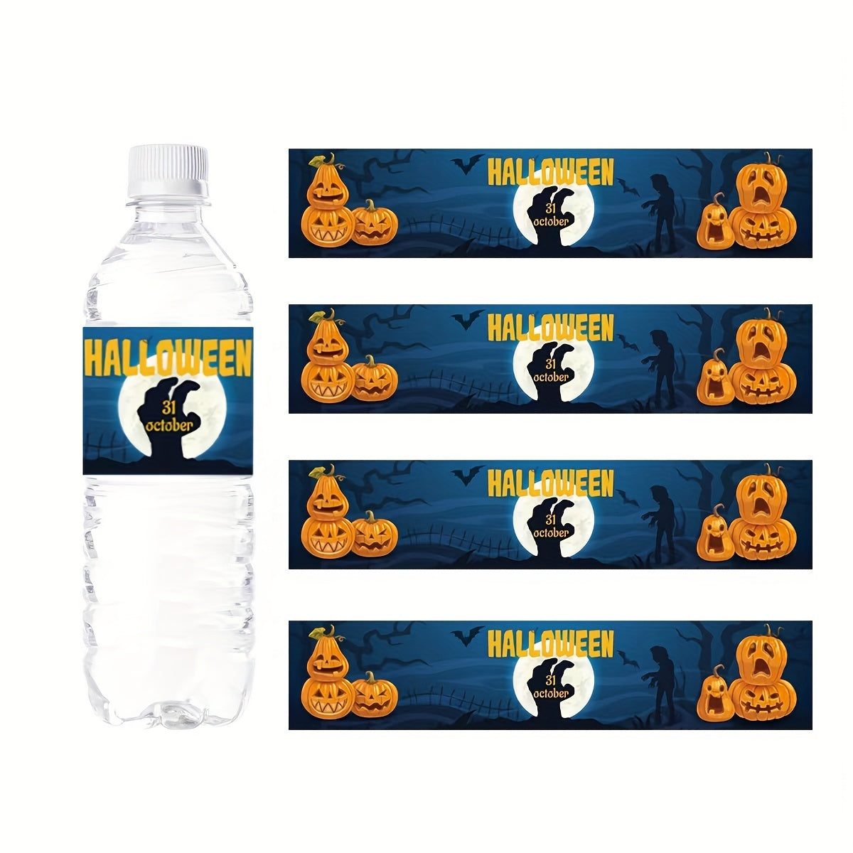 Halloween Theme Waterproof Bottle Stickers for Decorations