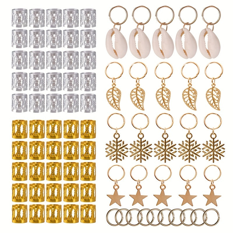 80 Pcs Hair Jewelry Rings Aluminum Dreadlocks Braid Rings Adjustable