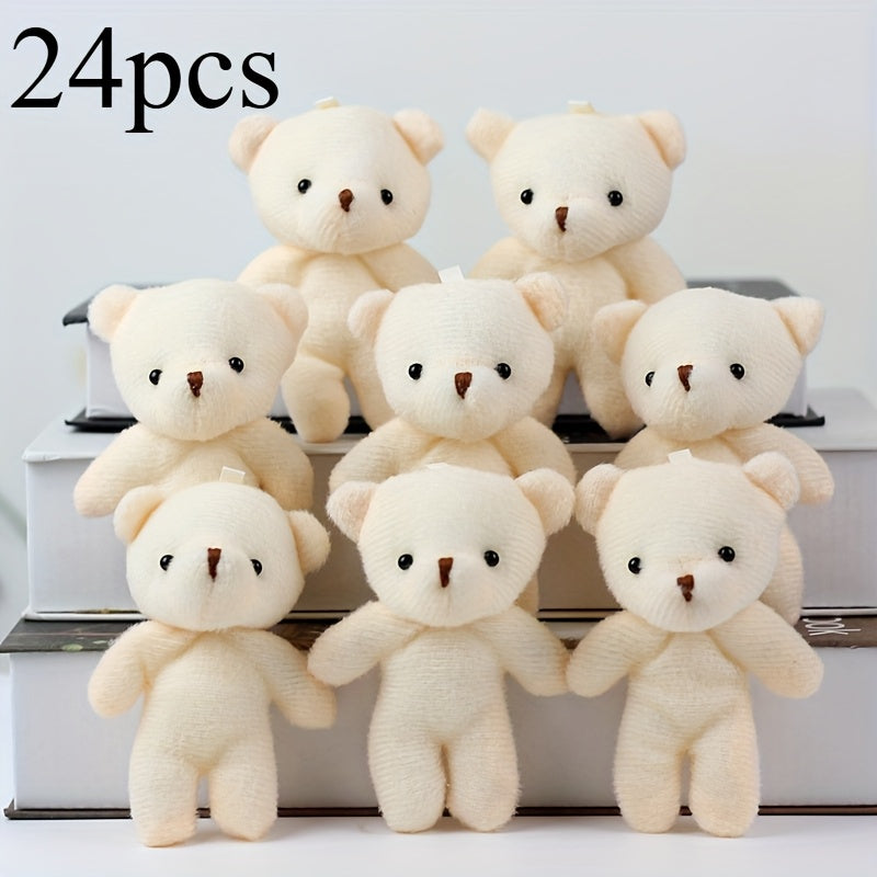 24pcs Bear Plush Toy Keychain Bag Accessory Little Bear Christmas Birthday Gift