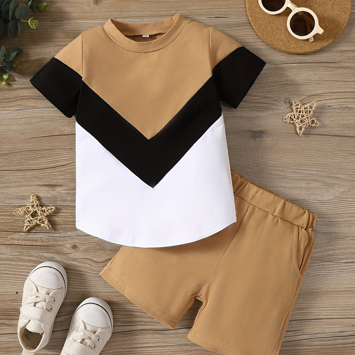 2pcs Baby Boys Casual T-shirt & Shorts Set Kids' Clothes