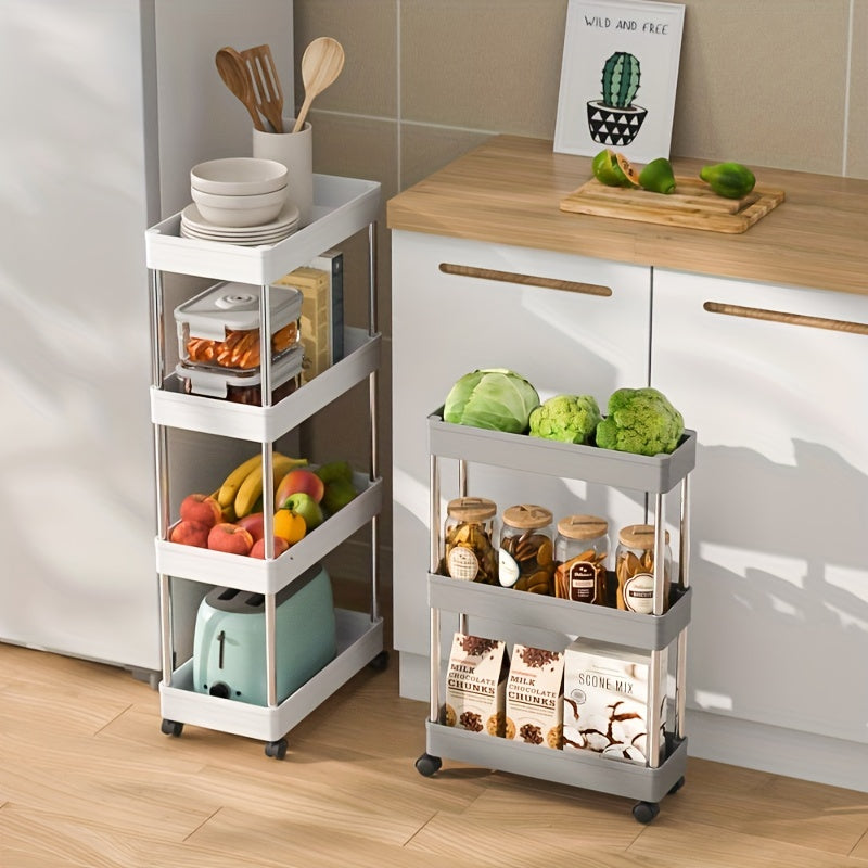 3-Tier Rolling Cart Stroller Shelf for Narrow Spaces