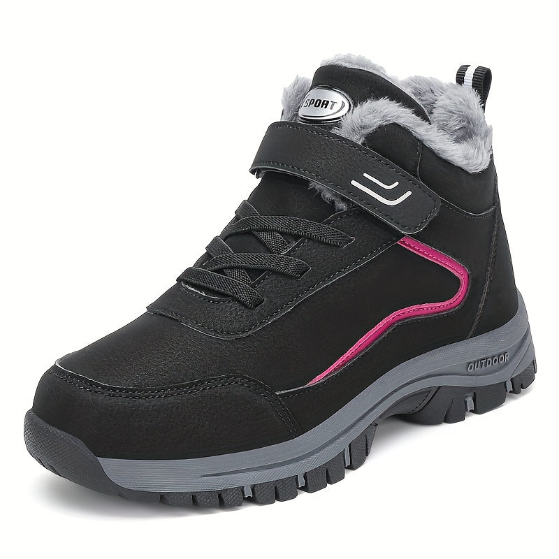 Plush Fur Lined Slip On Thermal Snow Shoes - Winter Sport Shoes