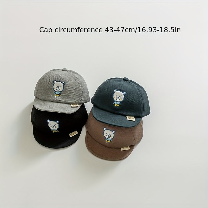 Bear Embroidery Children's Baseball Cap Spring Summer Peaked Cap