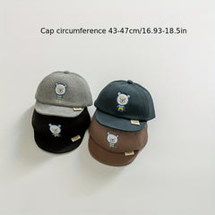 Bear Embroidery Children's Baseball Cap Spring Summer Peaked Cap