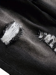Men's Ripped Denim Shorts with Pockets for Spring and Summer