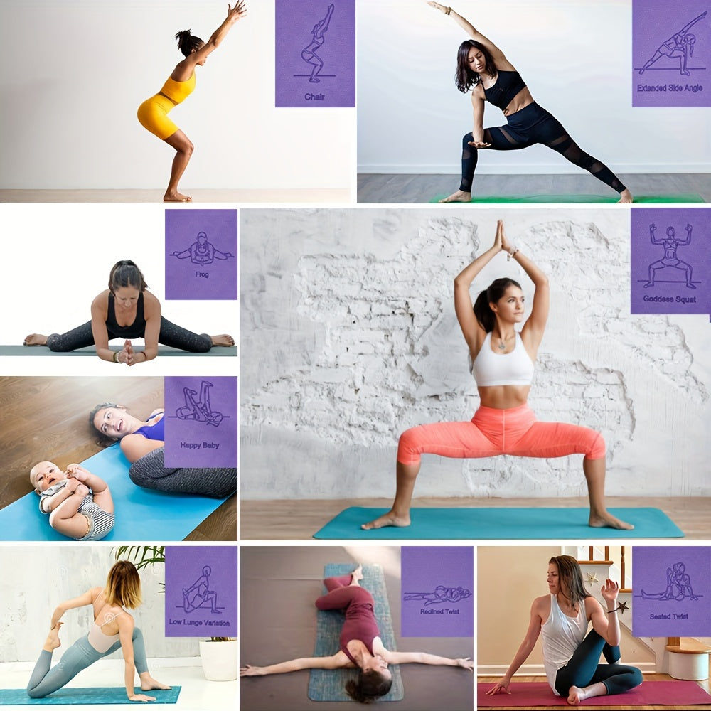 Non-slip TPE Yoga Mat with Guide Line Pattern for Pilates Body Training