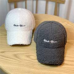 Warm Winter Wool Baseball Cap with Letter Embroidery