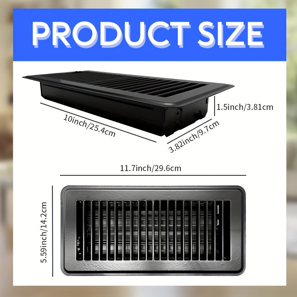 2pcs Brown Floor Vent Covers 10x25cm Adjustable Air Vent Deflectors for Home