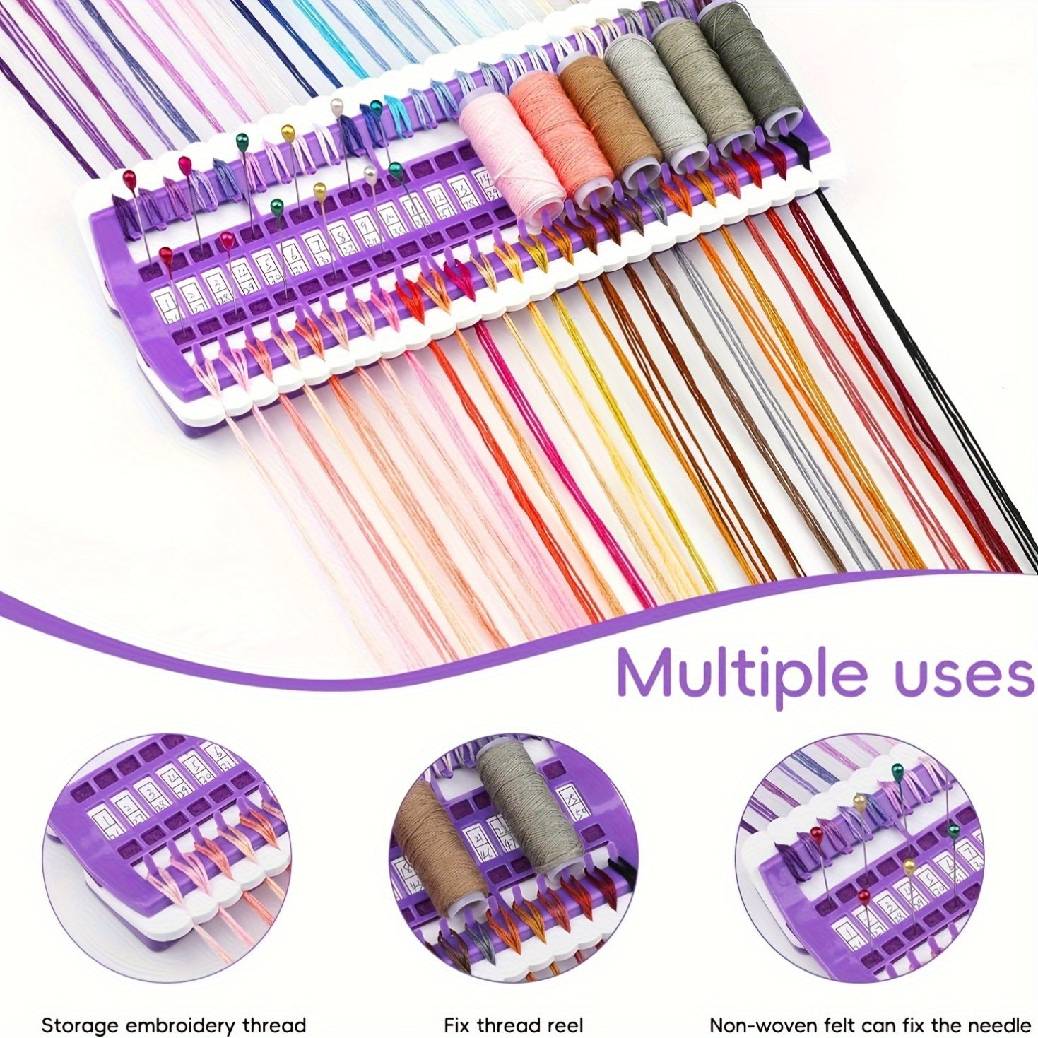Plastic Floss Organizer with 15 Reusable Labels, Thread Storage Holder