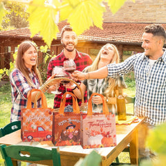 6pcs Fall Non Woven Bags Thanksgiving Gift Bags Thanksgiving Tote Bags