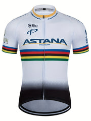 Quick Dry Cycling Jersey with Rear Pocket & Letter Print