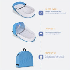 Portable Crib Travel Anti-mosquito Bed Backpack with Net