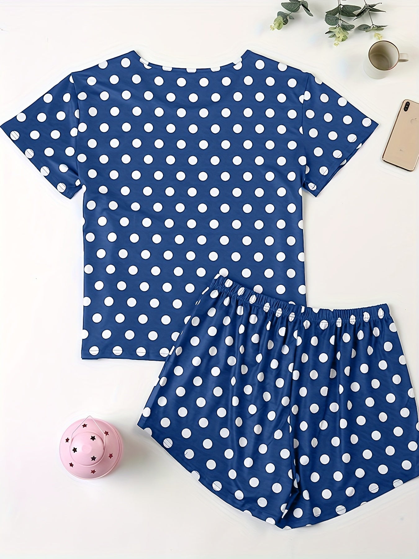  Polka Dot Tee & Shorts Pajama Set