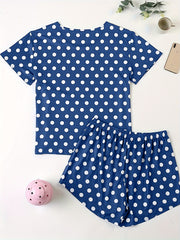  Polka Dot Tee & Shorts Pajama Set