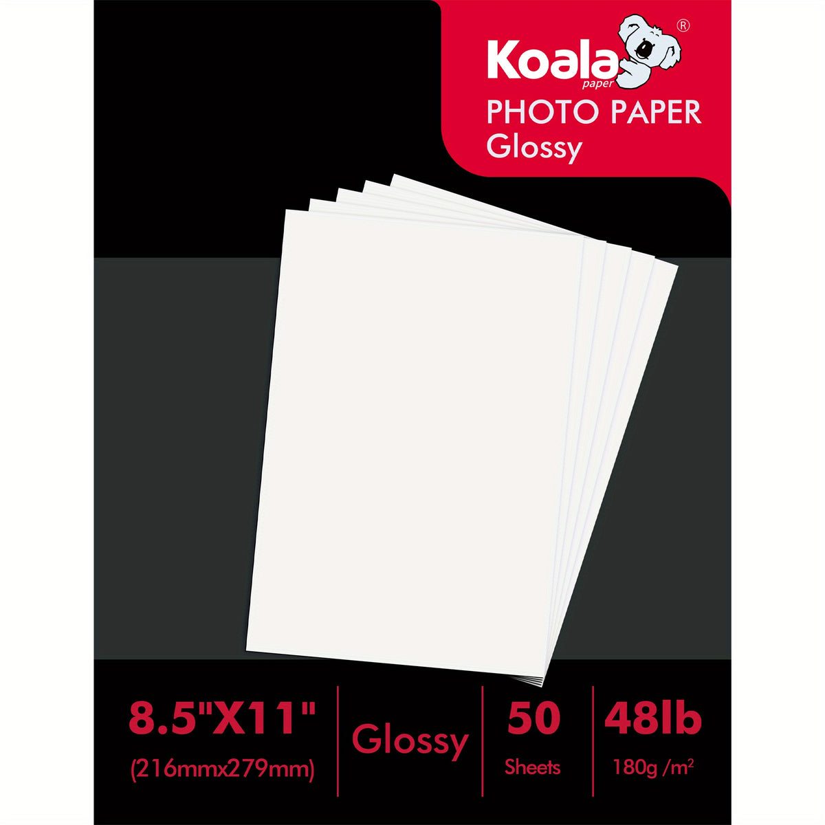Koala Glossy Inkjet Photo Paper 8.5X11 48lb 50 Sheets