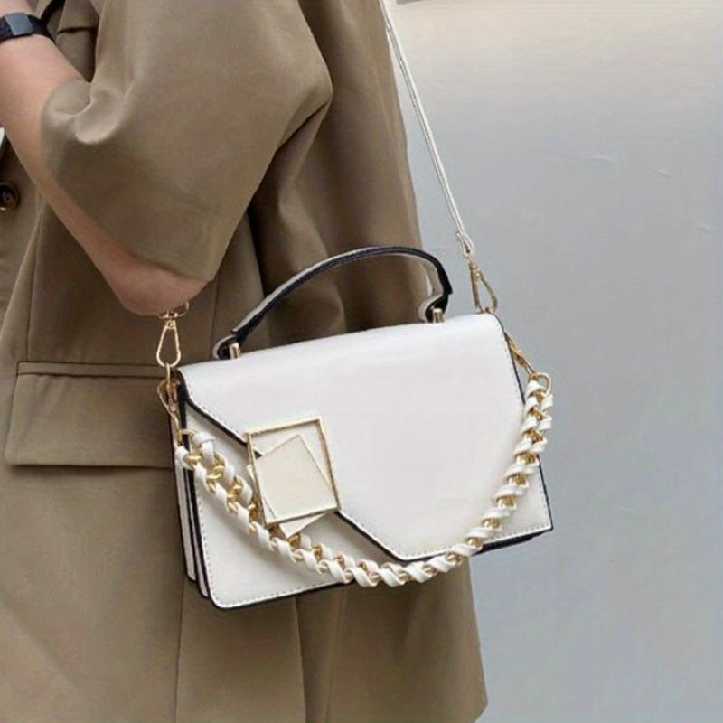 Stylish Chain Decor Handbag Square Crossbody Bag Women's Shoulder Purse