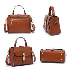Retro Style Faux Leather Flap Purse Shoulder Bag