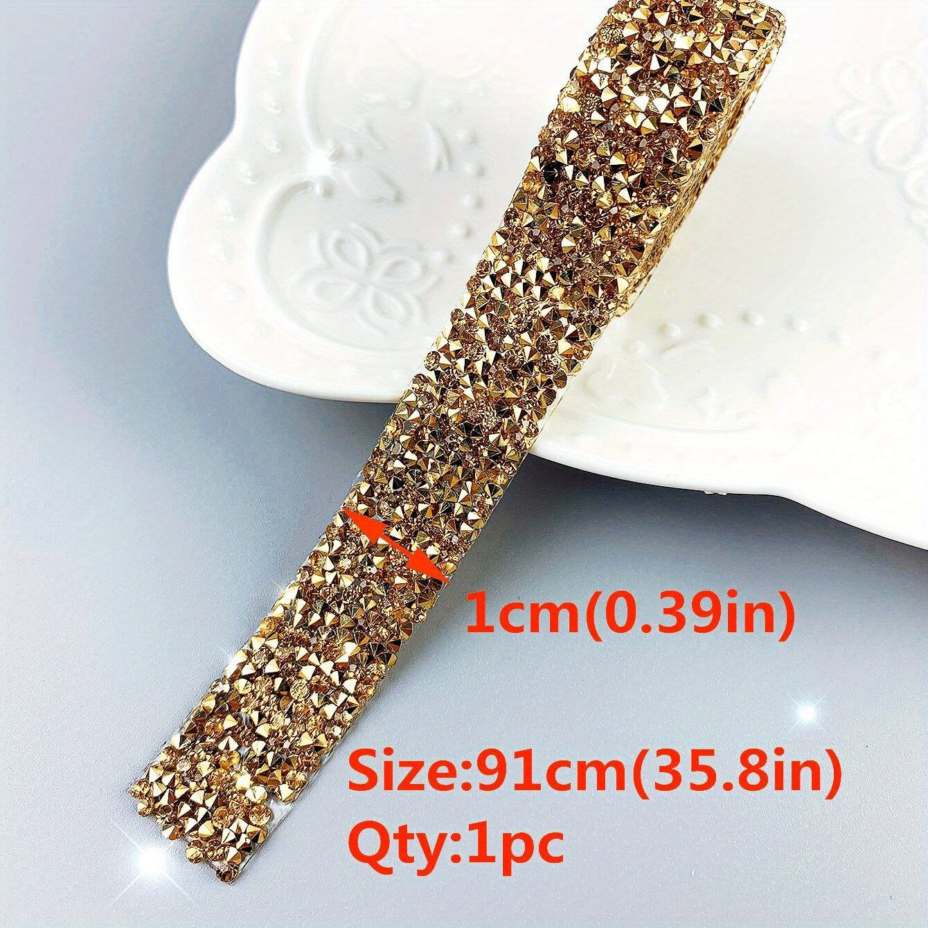 1yard Self Adhesive Crystal Rhinestone Ribbon Sticker Roll