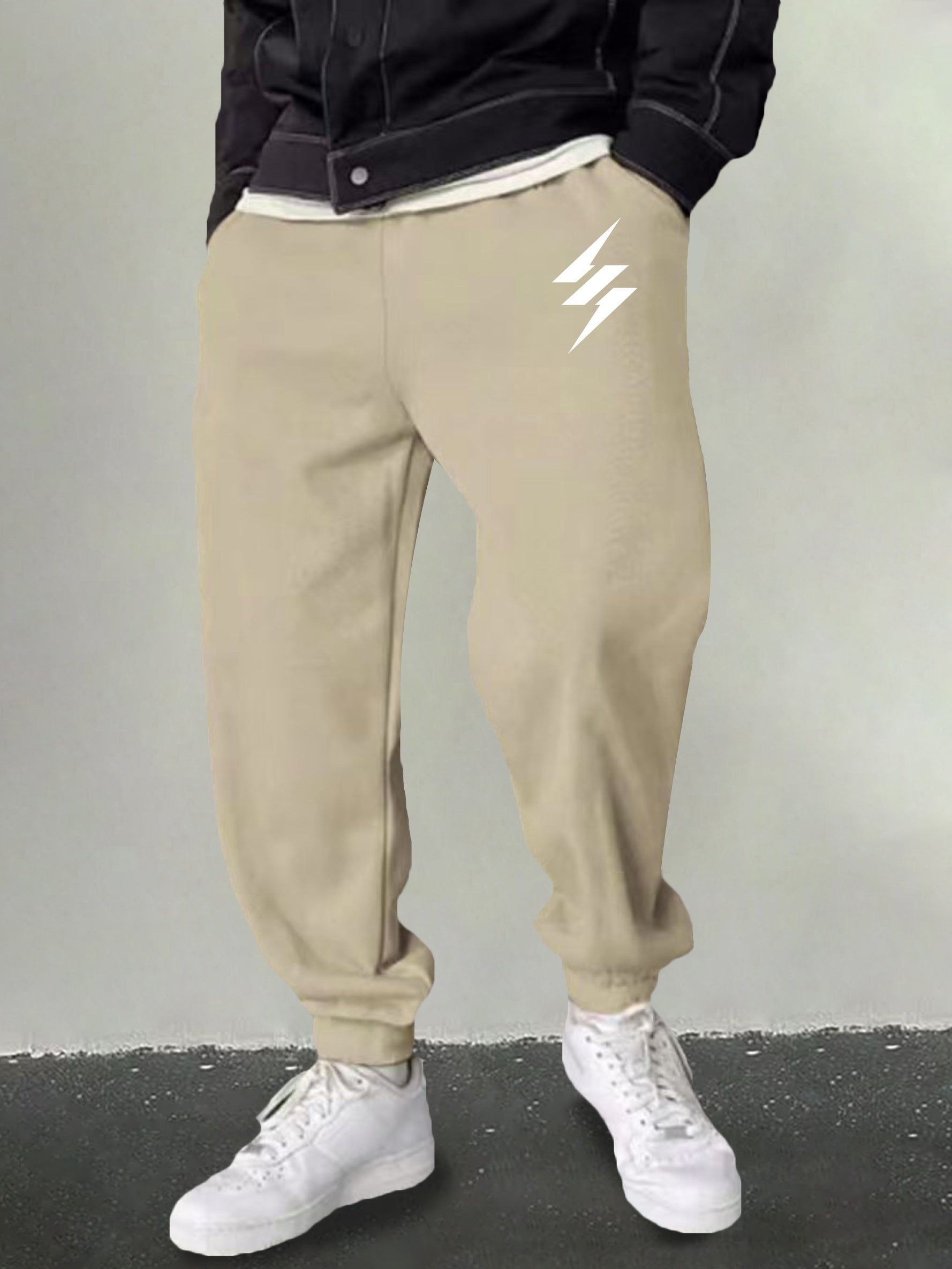 Men's Lightning Graphic Sweatpants Slightly Stretch Joggers