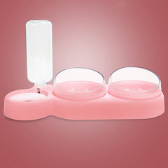 Raised Pet Bowls with Automatic Water Bottle for Dogs and Cats