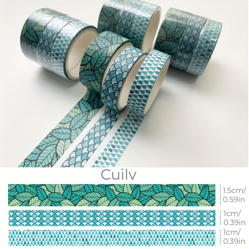 3 Rolls Basic Style Washi Tape Set - Decorative Masking Tape