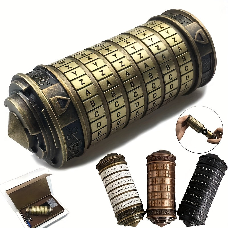 Copper Engraved Cipher Puzzle Roll for Escape Room - Ideal Romantic Gift