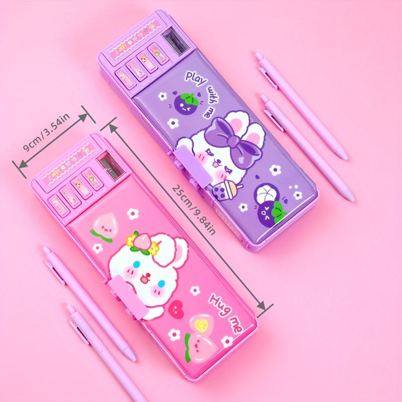 Girl Password Lock Pencil Box Double Layer Pencil Bag