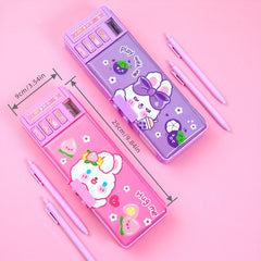 Girl Password Lock Pencil Box Double Layer Pencil Bag