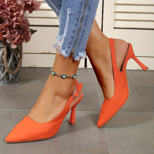 Women's Slingback High Heels Pointed Toe Stilettos