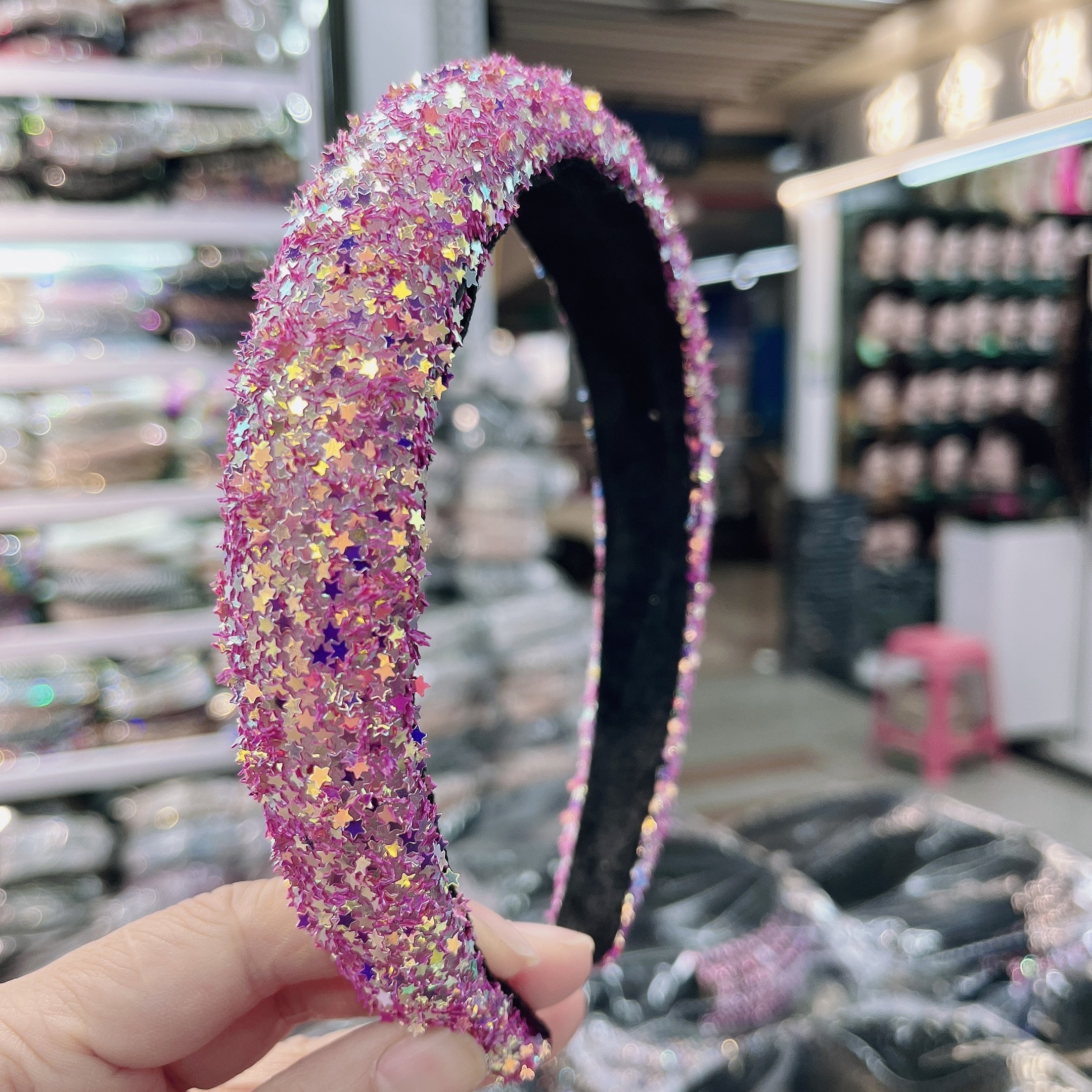 Colorful Star Sequin Headband Glitter Hair Band for Women Girls