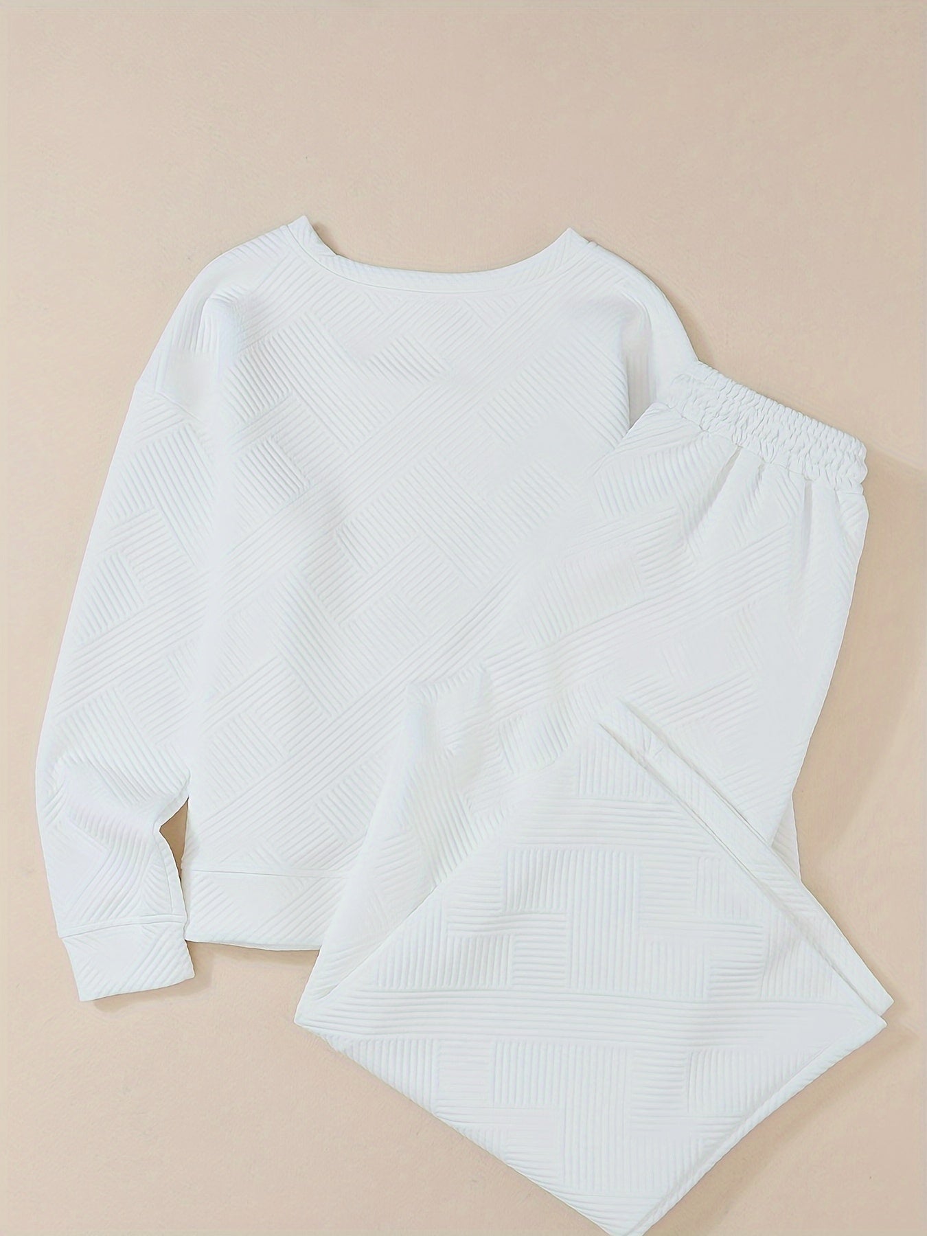 2Pcs Sports Set Long Sleeve Top & Wide Leg Pants Suit Women's Activewear