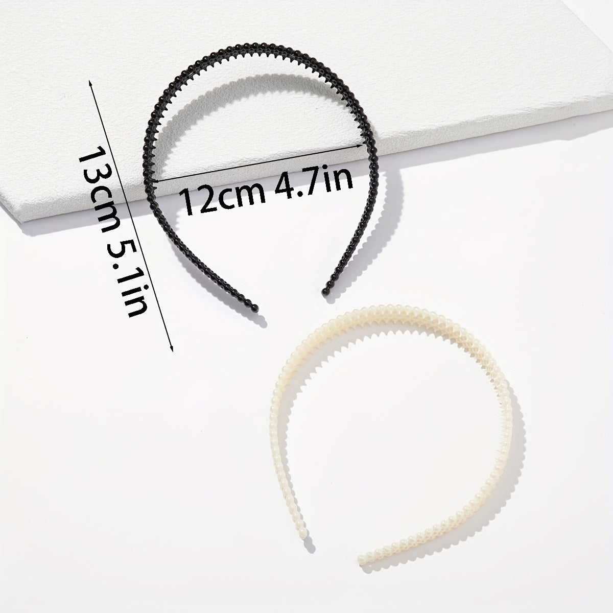 2pcs Faux Pearl Headband Nonslip Head Hoop Hair Band
