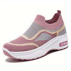 Women's Knitted Sock Shoes Breathable Slip On Low Top Chunky Sneakers