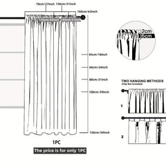 1pc Fresh And Rod Pocket Curtain Vertical Striped Small Window Curtain