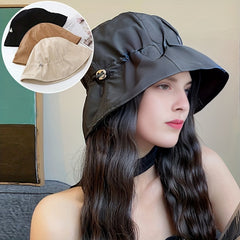 Foldable Drawstring Bucket Hat Lightweight Sun Hat for Women