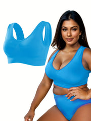  Solid Comfort Sports Bra Breathable Stretch Tank