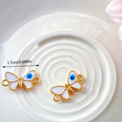 5pcs Devil's Eye & Butterfly Oil Alloy Pendants Bracelet Necklace Earrings
