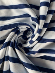  Stripe Print Long Sleeve Bodycon Midi Dress