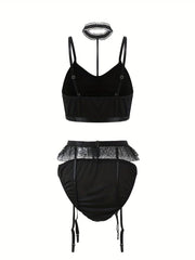  Sexy Bra & Panty Garter Lingerie Set