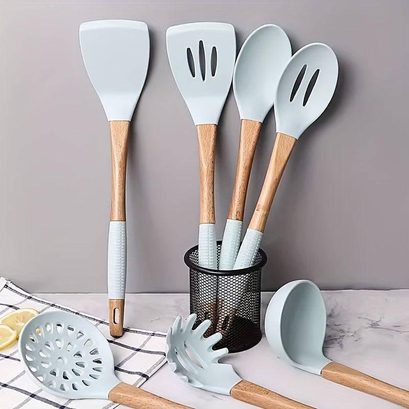 Silicone Cooking Spatula & Spoon Set for Non-Stick Pan