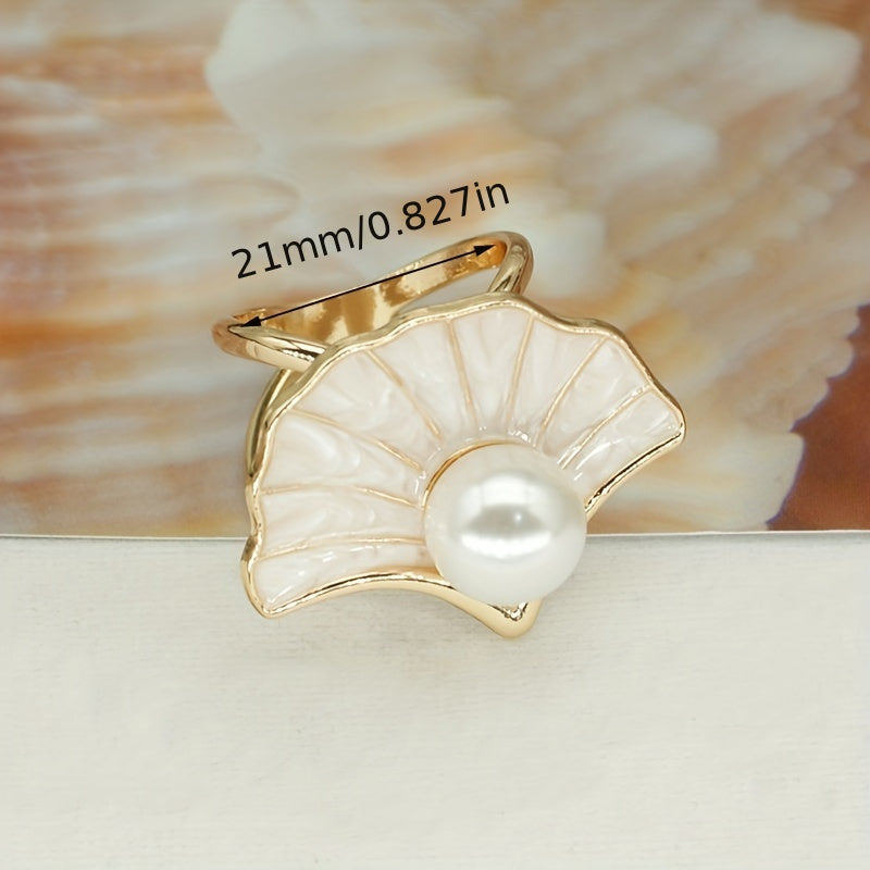 Shell Faux Pear Scarf Buckle Decorative Pocket Square Buckle