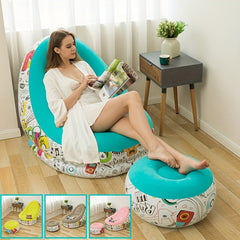 Colorful Cartoon Inflatable Sofa - Comfortable Recliner for Home