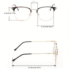 Metal Frame Eyeglasses Classic Temple Clear Lens Casual Glasses