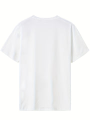 Men's Printed Leisure Sports T shirt Casual Stretch Round Neck Tee Shirt