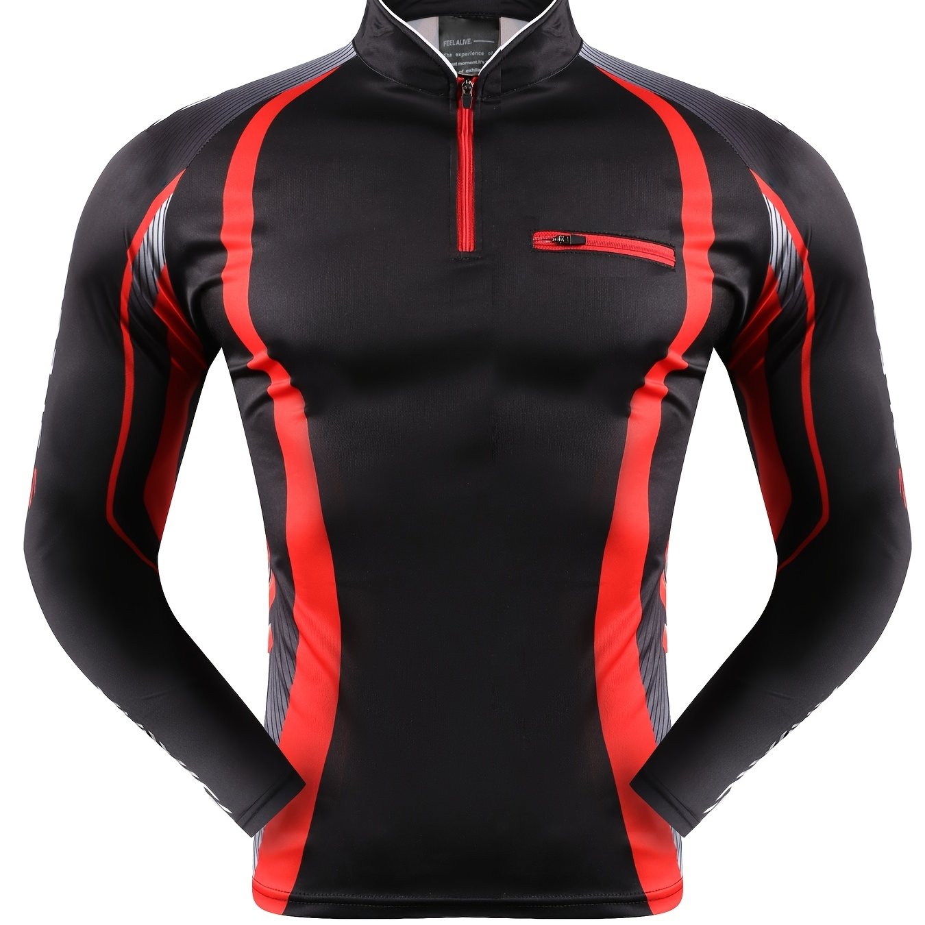 Men's Sun Protection Shirt Athletic Zip Up Rash Guard