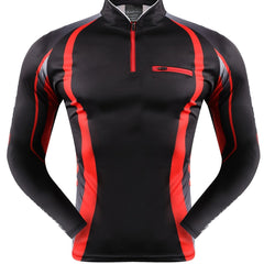 Men's Sun Protection Shirt Athletic Zip Up Rash Guard