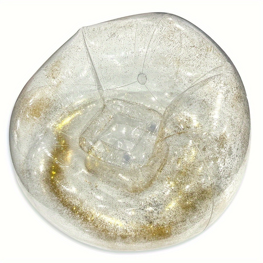 Yellow Transparent Inflatable Lazy Sofa Sequin Lounger
