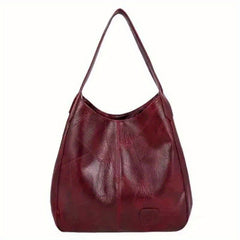 Textured Bucket Bag Vintage Shoulder Soft Leather Handbag