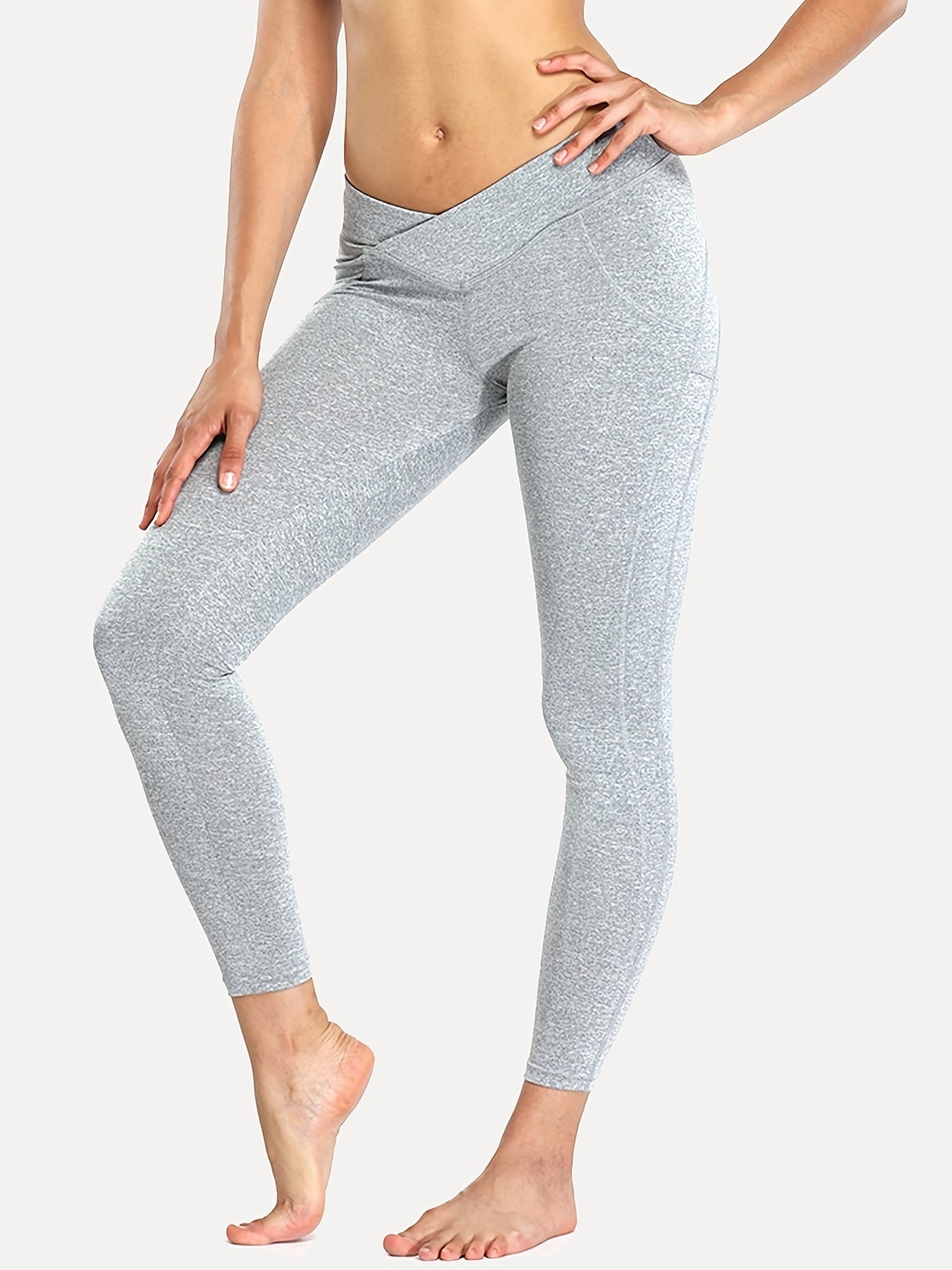 Women's Cross Waistband Yoga Leggings Butt Lifting Fitness Pants